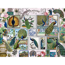 Peacocks Collage 1000 Piece Jigsaw Puzzle