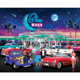 Blue Moon Drive In 500 Piece Jigsaw Puzzle