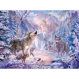 Snow Landscape Wolves 500 Piece Jigsaw Puzzle