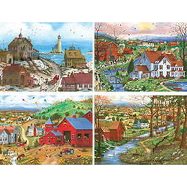 Set of 4: Mary Ann Vessey 500 Piece Jigsaw Puzzles
