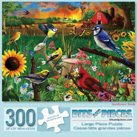 Sunflower Birds 300 Large Piece Jigsaw Puzzle