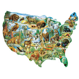 American Wildlife 300 Large Piece Shaped Jigsaw Puzzle