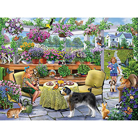 Greenhouse Tea Party 300 Large Piece Jigsaw Puzzle