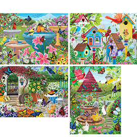 Set of 4: Kathy Bambeck 300 Large Piece Jigsaw Puzzles