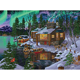 Northern Lights Cabin 1000 Piece Jigsaw Puzzle