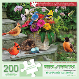 Birds On The Porch Steps 200 Large Piece jigsaw Puzzle