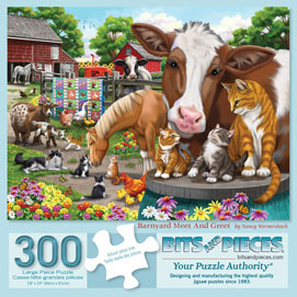 Barnyard Meet & Greet 300 Large Piece Jigsaw Puzzle