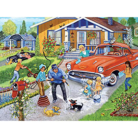 Family Car Wash 300 Large Piece Jigsaw Puzzle