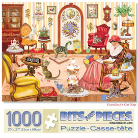 Grandma's Cat Nap 1000 Piece Jigsaw Puzzle