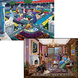 Preboxed Set of 2: Gene Dieckhoner 1000 Piece Story Jigsaw Puzzles
