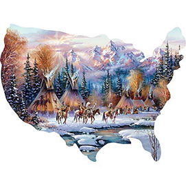 Home of the Brave 300 Large Piece Shaped Jigsaw Puzzle