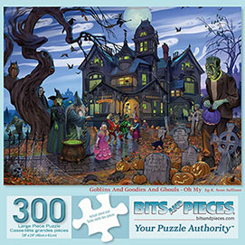 Goblins And Goodies And Ghouls- Oh My 300 Large Piece Jigsaw Puzzle