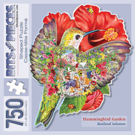 Hummingbird Garden Shaped 750 Piece Shaped Jigsaw Puzzle