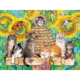 Kittens And Bees 300 Large Piece Jigsaw Puzzle