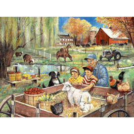 Helping Grandpa On The Farm 300 Large Piece Jigsaw Puzzle