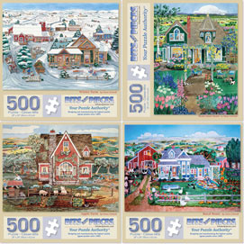 Set of 4: Diana Schmidt 500 Piece Jigsaw Puzzles