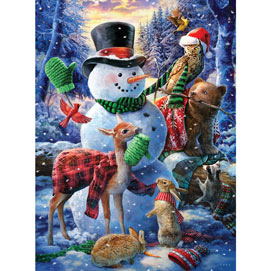 Who's Decorating The Snowman 300 Large Piece Jigsaw Puzzle