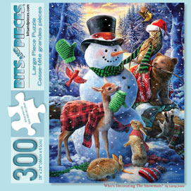 Who's Decorating The Snowman 300 Large Piece Jigsaw Puzzle
