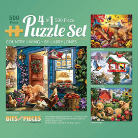 Country Living 4-in-1 Multi-Pack 500 Piece Puzzle Set