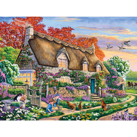Feeding The Chickens 300 Large Piece Jigsaw Puzzle
