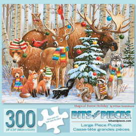 Magical Forest Holiday 300 Large Piece Jigsaw Puzzle