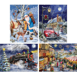 Set of 4: Marcello Corti 300 Large Piece Jigsaw Puzzles