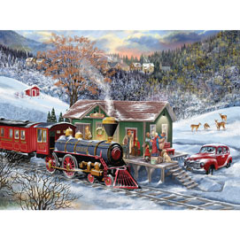 Rural Train Stop 300 Large Piece Jigsaw Puzzle