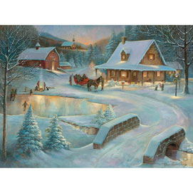 Winter At Little Meadow Farms 1000 Piece Jigsaw Puzzle