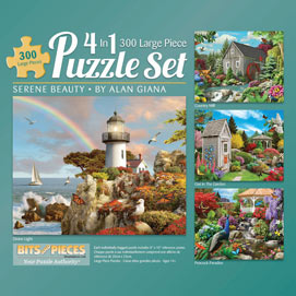 Alan Giana 4-in-1 Multi-Pack 300 Large Piece Puzzle Set
