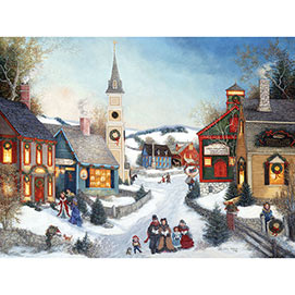 Carolers in Town Square 300 Large Piece Jigsaw Puzzle 