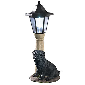 Solar Black Pug Lantern