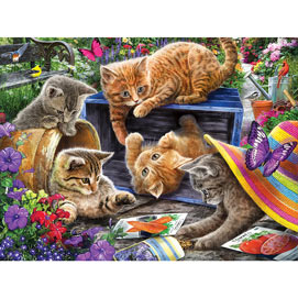 Kitten Garden Fun 500 Piece Jigsaw Puzzle