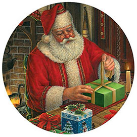 Santa's Presents 300 Large Piece Round Jigsaw Puzzle