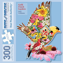 Gold Finch Garden 300 Large Piece Shaped Jigsaw Puzzle