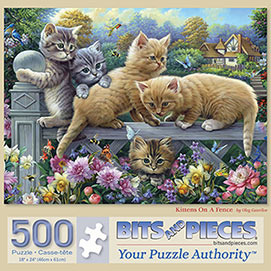 Kittens On A Fence 500 Piece Jigsaw Puzzle