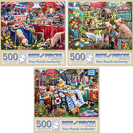 Set of 3: Larry Jones 500 Piece Jigsaw Puzzles
