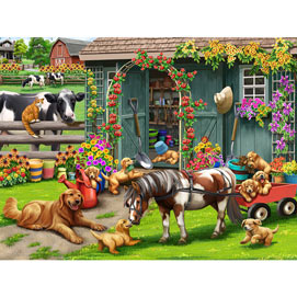 Playtime At The Garden Shed 500 Piece Jigsaw Puzzle