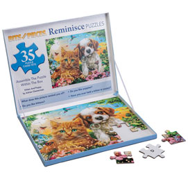 Kitten And Puppy 35 Extra Large Piece Reminisce Jigsaw Puzzle
