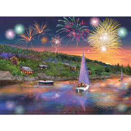 Sailboat Fireworks 300 Large Piece Jigsaw Puzzle