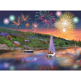 Sailboat Fireworks 1000 Piece Jigsaw Puzzle
