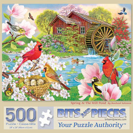 Spring At The Mill Pond 500 Piece Jigsaw Puzzle