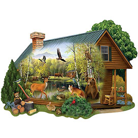 Cabin In the Wild 300 Large Piece Shaped Jigsaw Puzzle