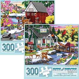 Preboxed Set of 2:  Nancy Wernersbach 300 Large Piece Jigsaw Puzzles