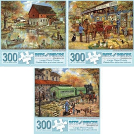 Preboxed Set of 3: Ruane Manning 300 Large Piece Jigsaw Puzzles