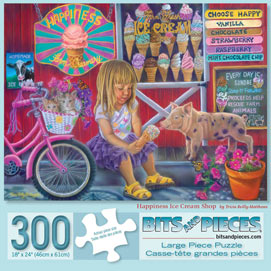 Happiness Ice Cream Shop 300 Large Piece Jigsaw Puzzle