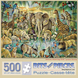 African Watering Hole 500 Piece Jigsaw Puzzle