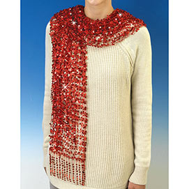 Sequined Scarf - Red