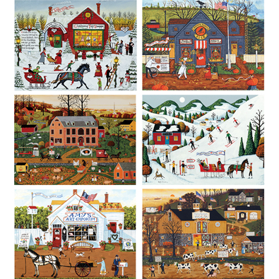 Set of 6: Larry Jones 1000 Piece Jigsaw Puzzles | Bits and Pieces