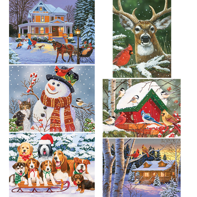 Set of 5: Seek & Find 1000 Piece Jigsaw Puzzles | Bits and Pieces