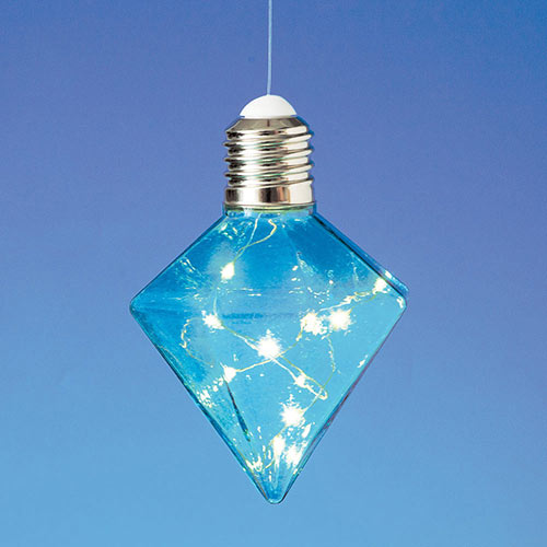 Hanging LED Diamond Light Bulb - Blue